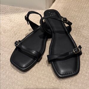 a new day Sleek Black Buckle Sandals